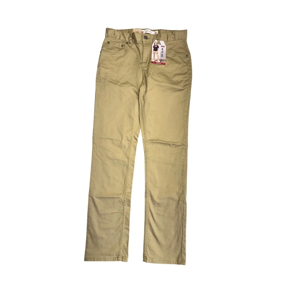 Levis 511 Slim Fit Boys Khaki Tan Stretch Pants Size 16 Reg 28x30 NWT